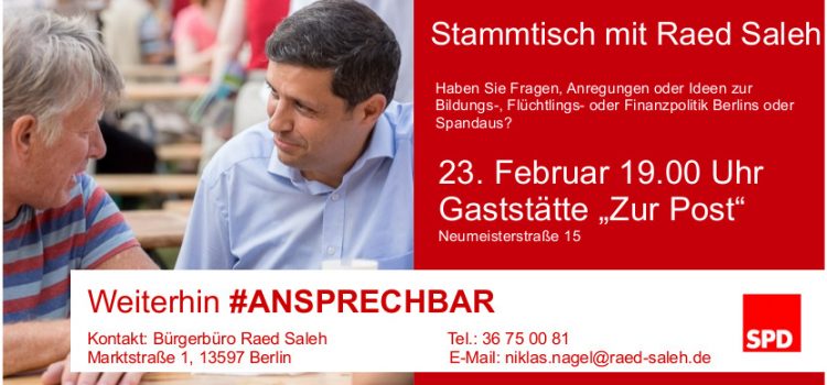 Stammtisch mit Raed Saleh in der Neustadt