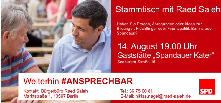 Kiezstammtisch mit Raed Saleh im Spandauer Kater