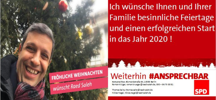 Frohe Weihnachten wünscht Raed Saleh