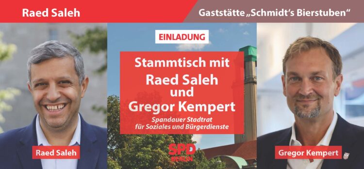 Stammtisch mit Gregor Kempert, Spandauer Stadtrat für Soziales und Bürgerdienste Stammtisch mit Gregor Kempert, Spandauer Stadtrat für Soziales und Bürgerdienste