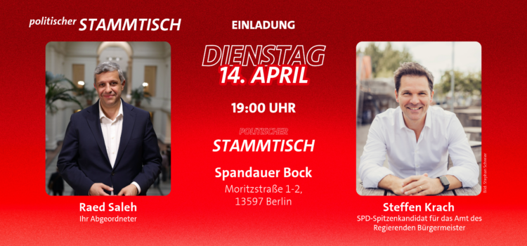 Stammtisch mit Steffen Krach, SPD-Spitzenkandidat für das Amt des Regierenden Bürgermeisters